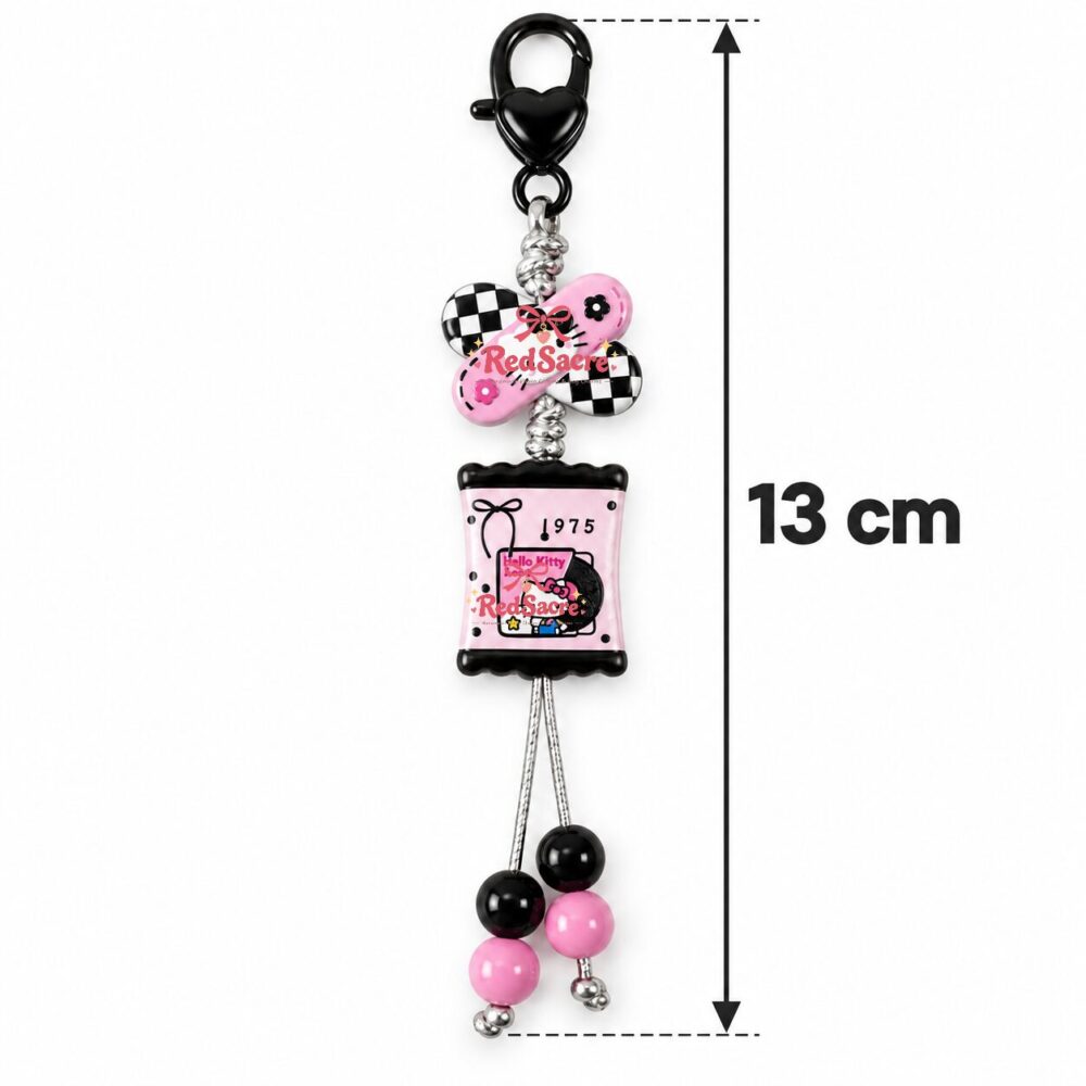 Cute Candy Style Pink & Black Bag Chain Charm - Y2K Sweet Gothic Phone Lanyard & Keychain (13cm)