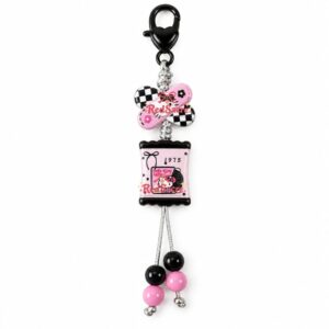 Cute Candy Style Pink & Black Bag Chain Charm - Y2K Sweet Gothic Phone Lanyard & Keychain (13cm)