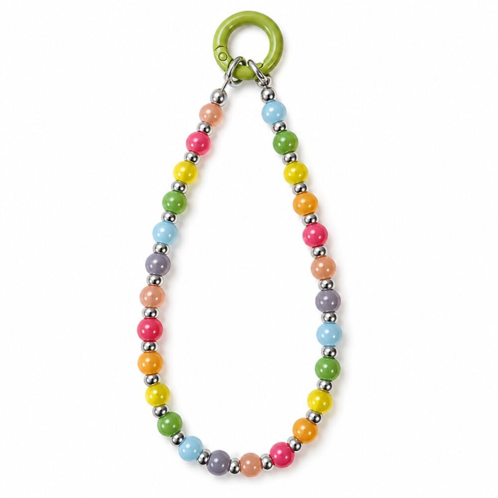 14 cm Rainbow Beaded Water Bottle Charm Keychain
