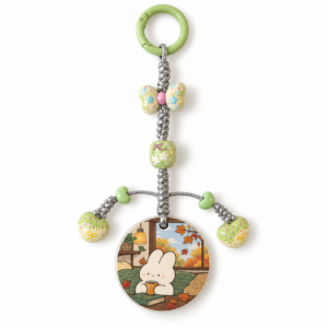 15 cm Cozy Bunny Round Pendant Bag Charm