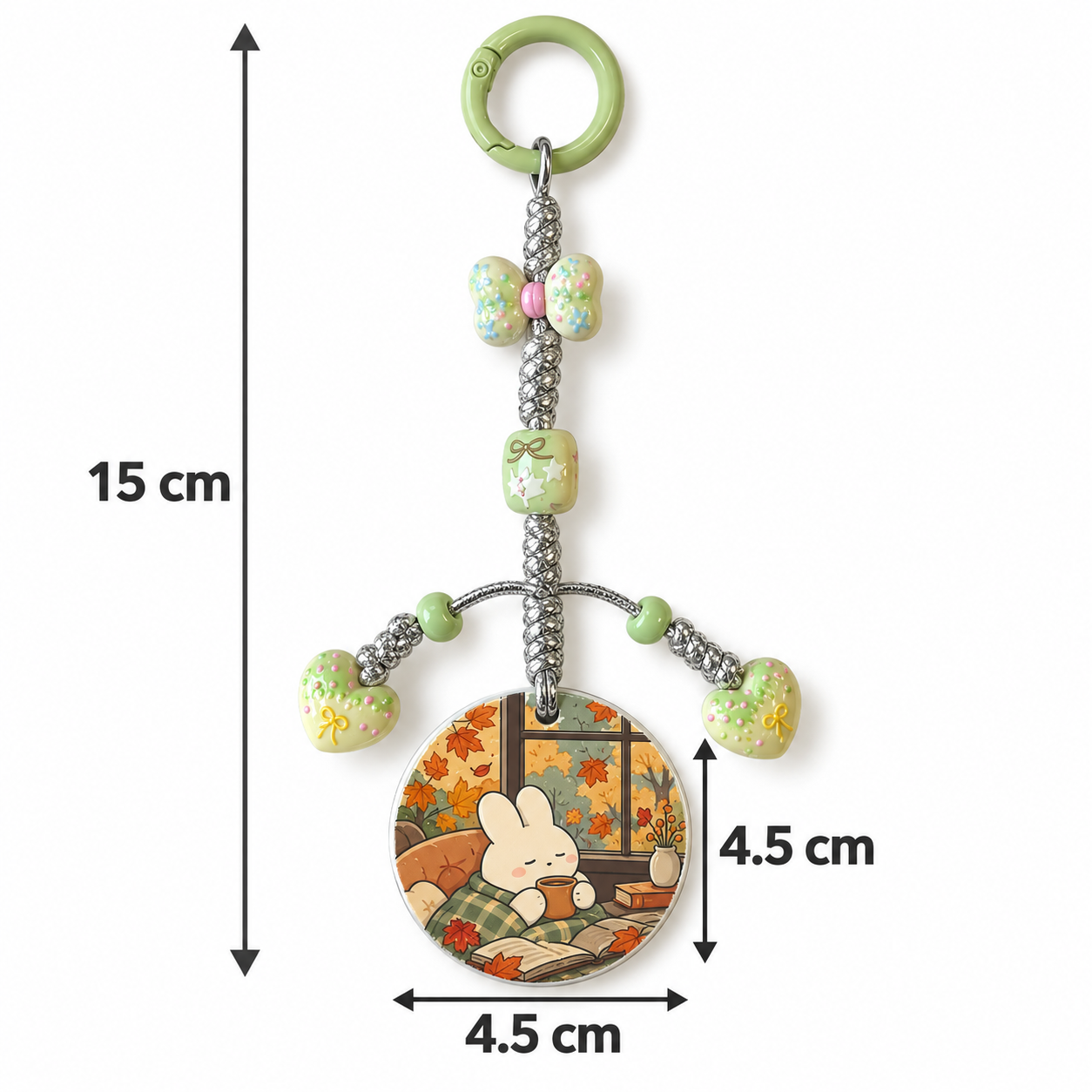 15 cm Cozy Bunny Round Pendant Bag Charm