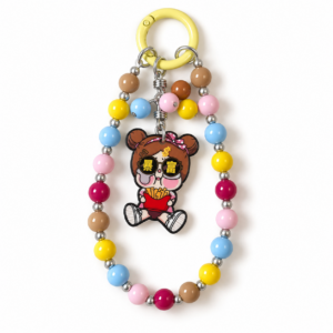 “Get Rich” Cartoon Girl Beaded Charm — 13 cm