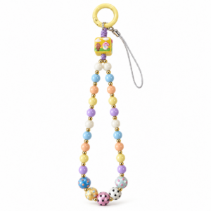 Pastel Cartoon Bear Beaded Phone Charm – 24 cm Bag and Water Bottle Accessory