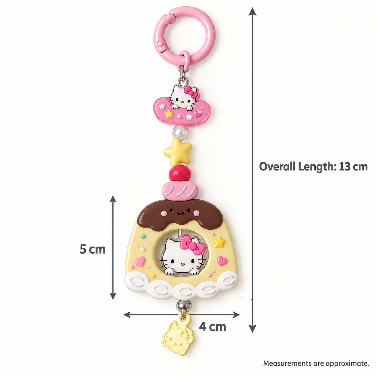 Pastel Bunny and Bear Oval Bag Charm – Cute Cord Keychain