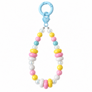Pastel Heart Beaded Charm – Pink, Yellow & Blue Phone and Bag Accessory