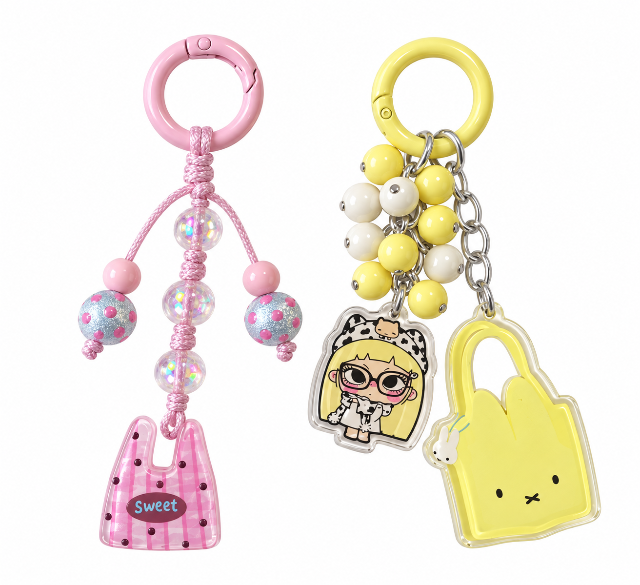 Colorful handmade phone charms and beaded accessories by REDSACRE