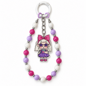 Purple Milk Tea Girl Beaded Bag Chain with Star Sunglasses