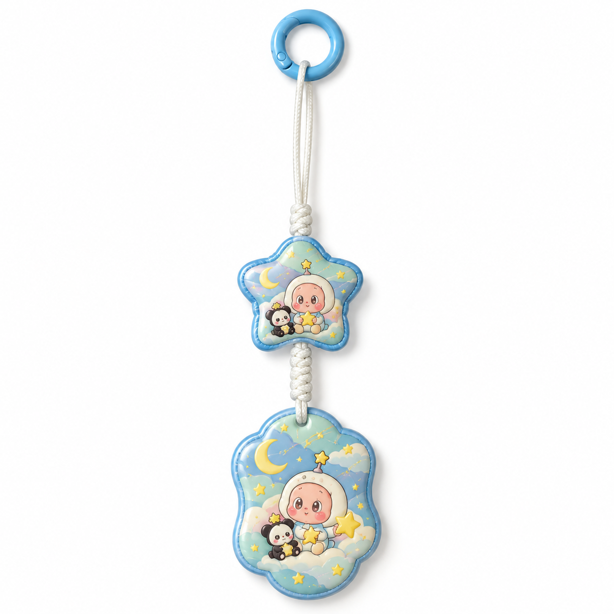 Blue Star Explorer Double-Pendant Bag Charm