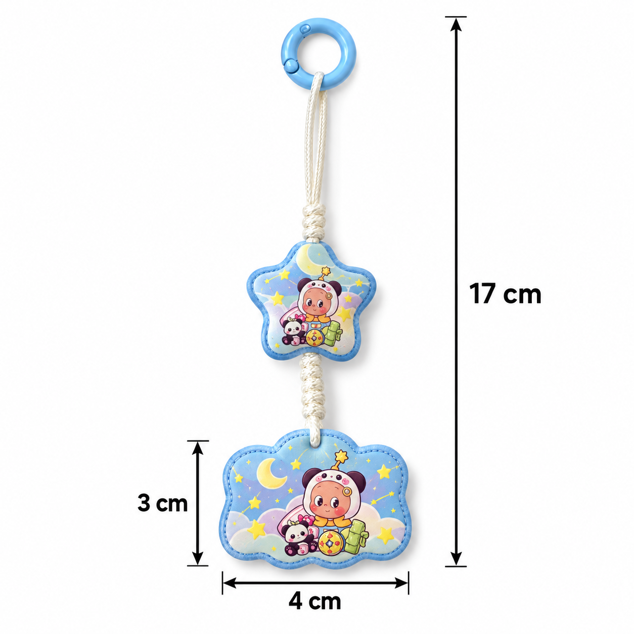 Blue Star Explorer Double-Pendant Bag Charm