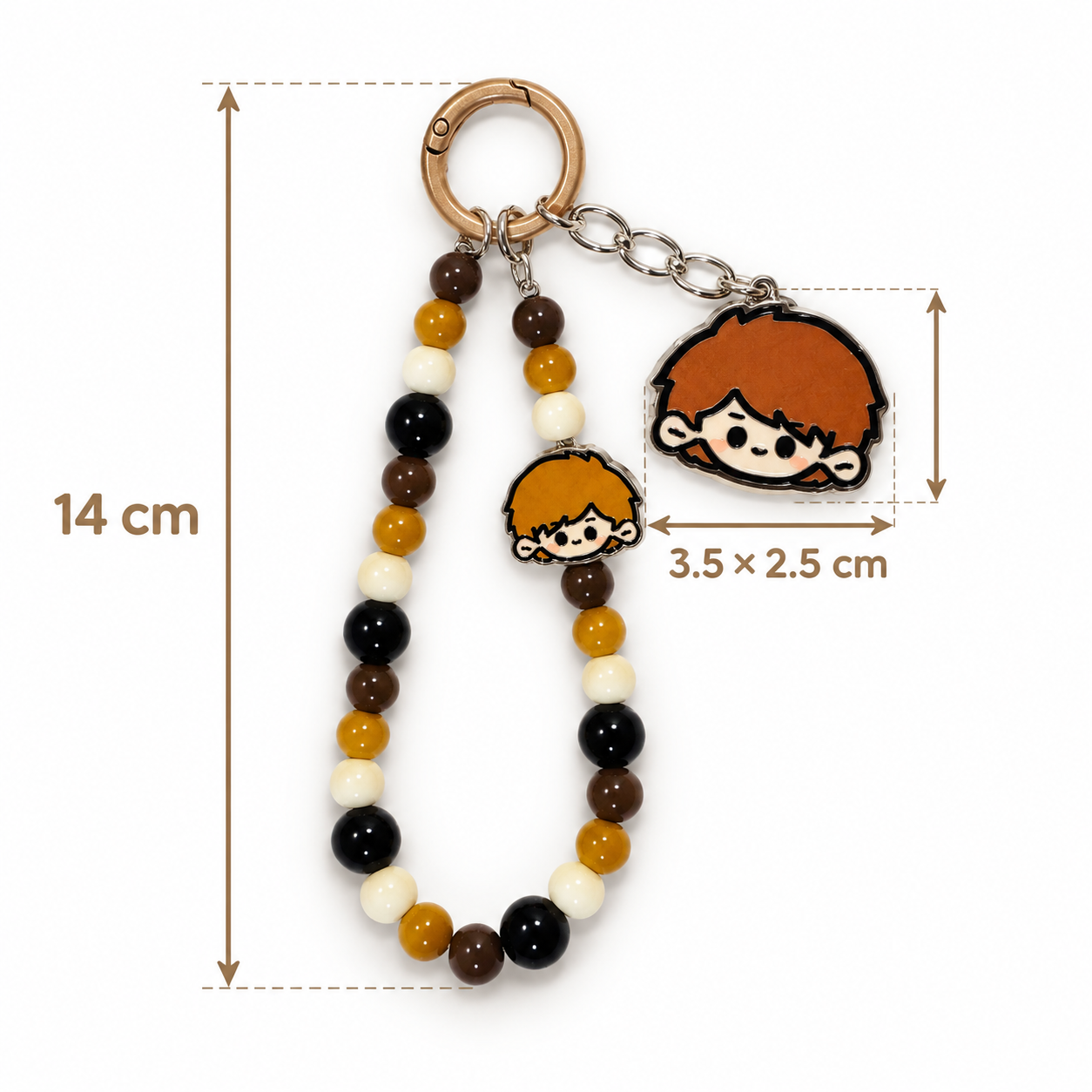 Brown Boy Doll Beaded Bag Charm