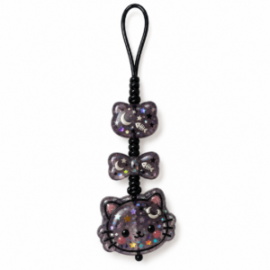 Dark Celestial Glitter Cat Bag Charm