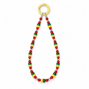 Red Green and Yellow Beaded Bag Charm