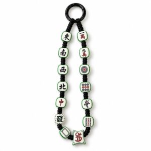 Mahjong Tile Braided Water Bottle Charm Keychain