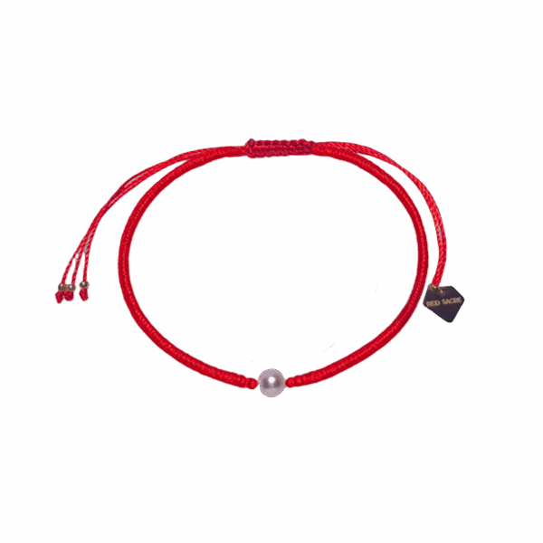 Red Sacre Red string Fresh-Water pearl bracelet