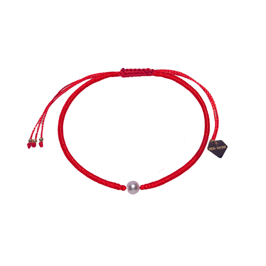 Red Sacre Red string Fresh-Water pearl bracelet