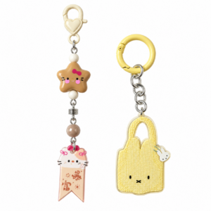 Yellow Bunny Bag and Star Cat Charm Set – Cute Keychains for Bags, Keys and Tumblers