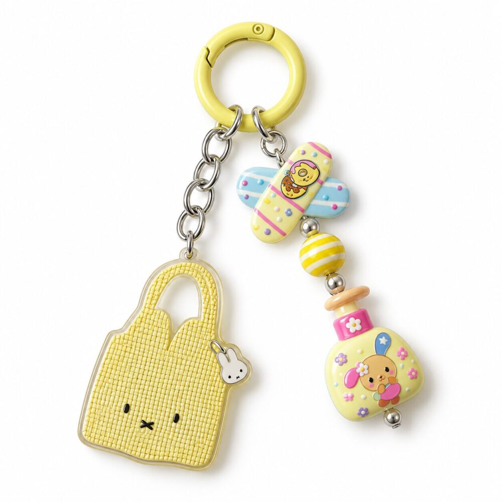 Yellow Bunny Handbag Charm Keychain