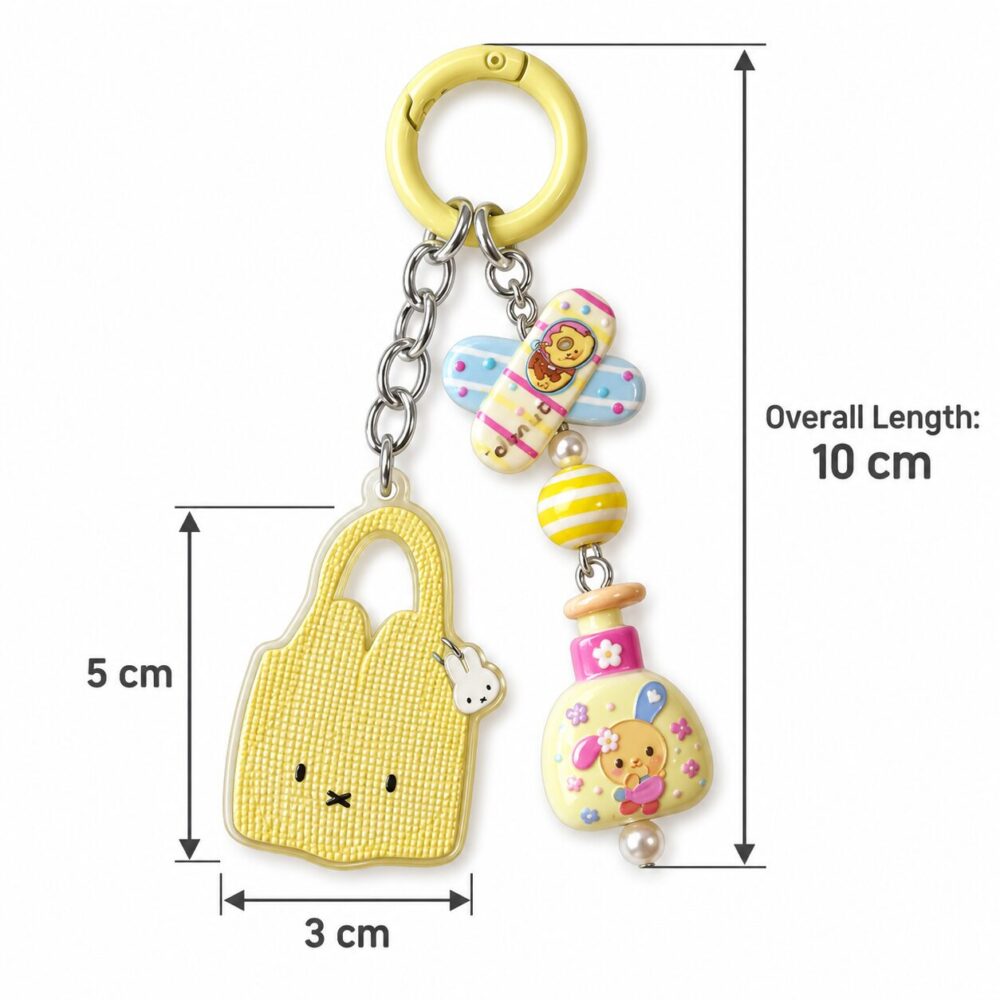 Yellow Bunny Handbag Charm Keychain