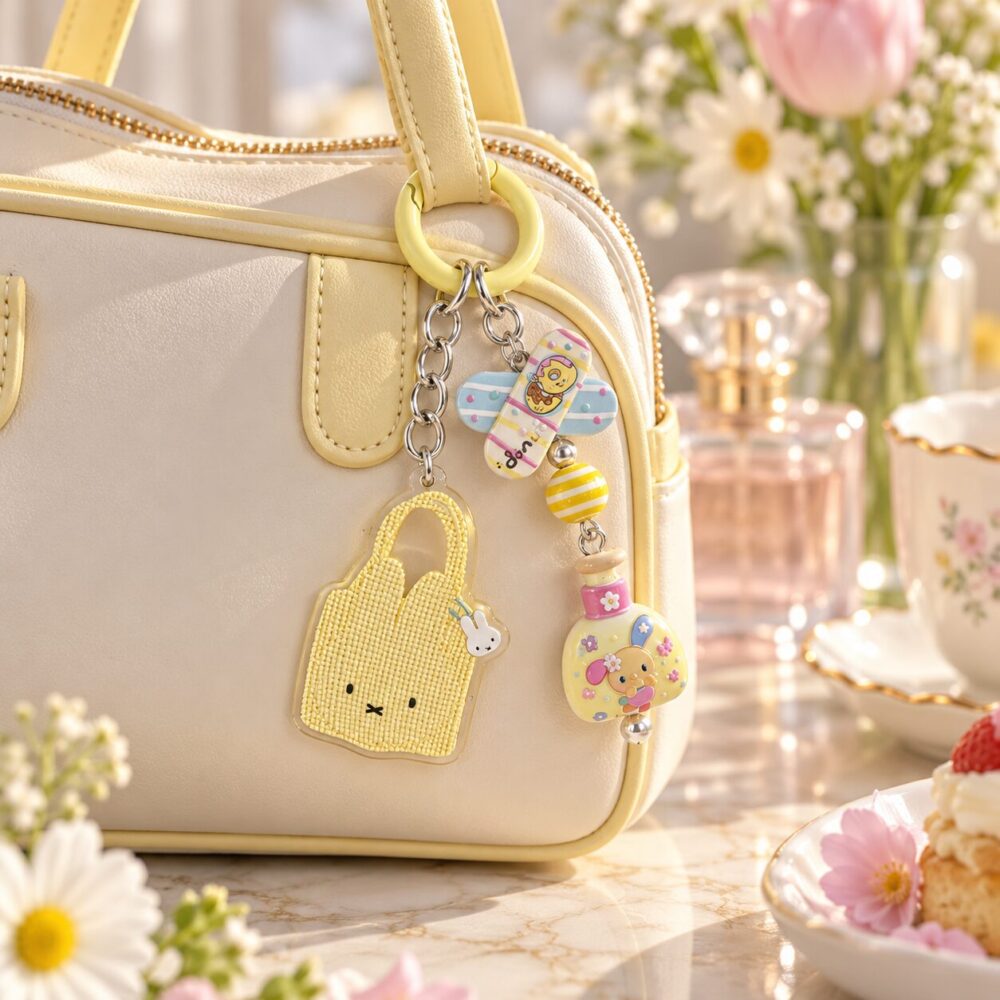 Yellow Bunny Handbag Charm Keychain