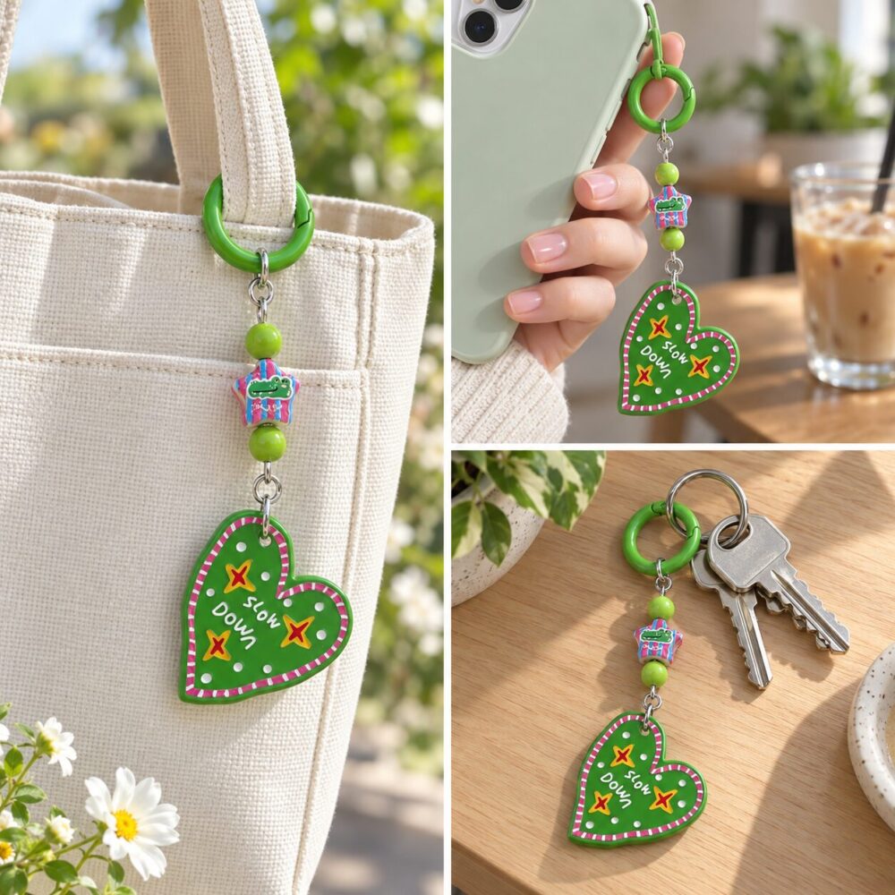 green heart phone charm redsacre, 10cm green bag chain, acrylic heart purse pendant, green heart keychain strap, y2k heart phone lanyard, 3x4cm heart charm