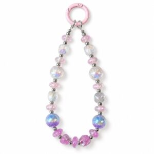 Dreamy Pink & Purple Crystal Beaded Phone Charm