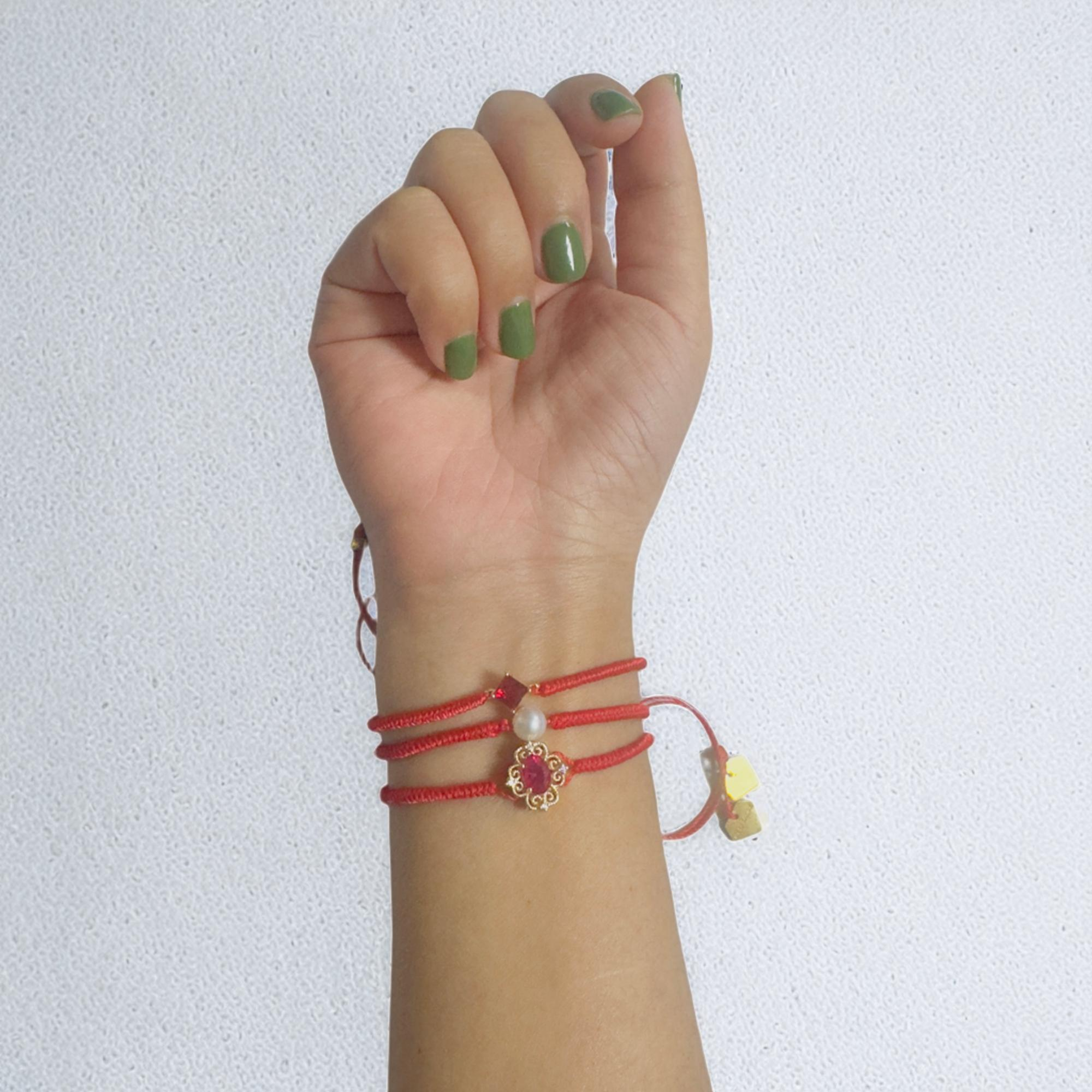 Red Sacre Red Sacre Red Lucky Color Zircon Bracelet - Image 3